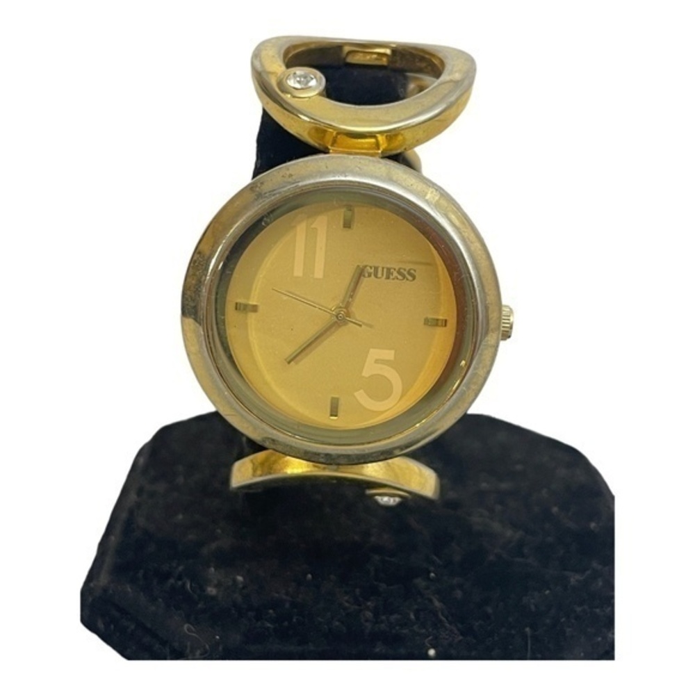Vintage 90s Guess Ladies Fashion Watch Goldtone with Crystals Y1042